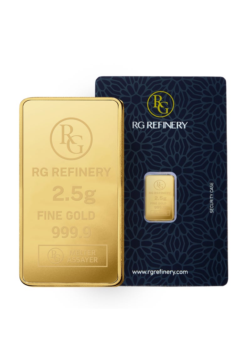 ار جي  ريفاينري Rafmoh Gold 2.5 جرام سبيكة ذهب 24 قيراط بتصميم RG - 2.5 جرام سبيكة ذهب 24 قيراط 999.9 نقاء - Image 1