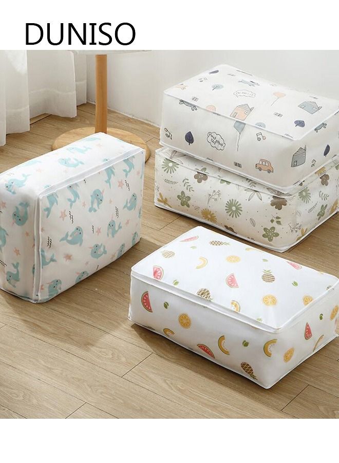 DUNISO 4PCS Bed Storage Containers, Large Capacity Foldable Underbed Storage Bags Organizer, Clothes Storage Bins for Blanket, Comforter, Bedding, Toys - Image 1