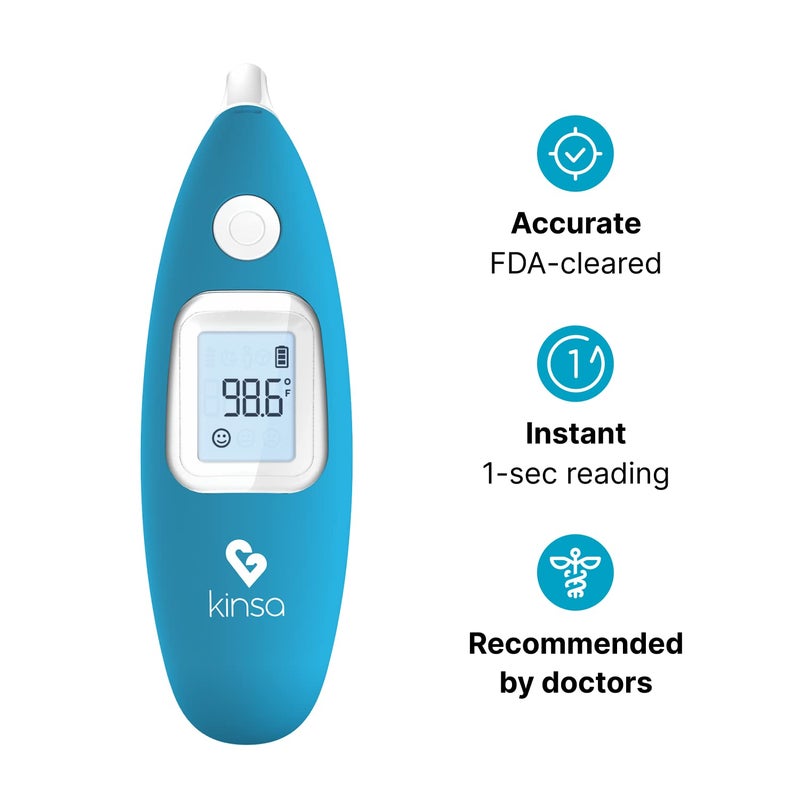 Kinsa Smart Ear Thermometer for Fever - Medical Infrared Termometro - FDA Cleared for Body Temperature Readings for All Ages - Connects to a Smartphone App to Track Symptoms and Get Illness Guidance - Image 2