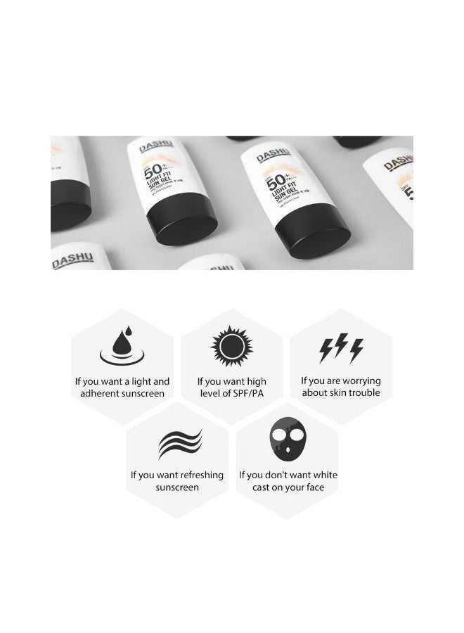 DASHU Daily Light Fit Sun Gel SPF50+ PA++++, 50ml - Image 4
