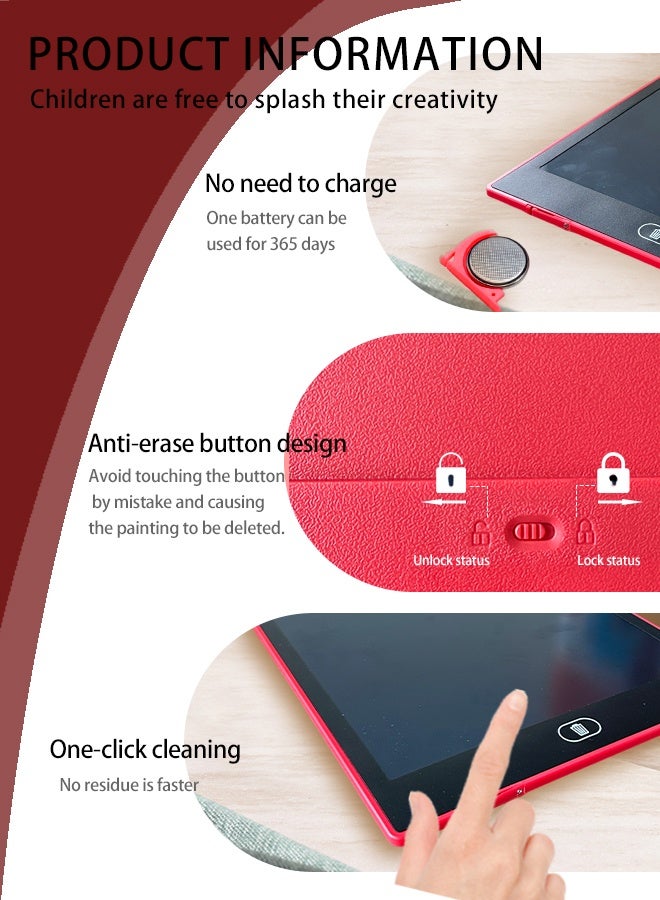 12″ LCD Writing Tablet – Colorful, Pressure‑Sensitive Erasable Drawing Pad with Lock & One‑Tap Erase Button – Ideal for Kids, Students & Office Use - Image 3