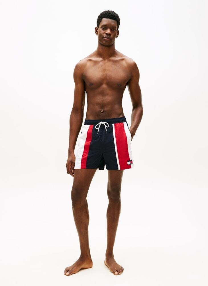 TOMMY HILFIGER Heritage Colour-Blocked Mid Length Swim Shorts - Image 4