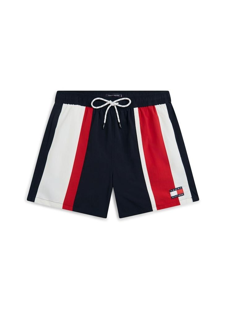 TOMMY HILFIGER Heritage Colour-Blocked Mid Length Swim Shorts - Image 5