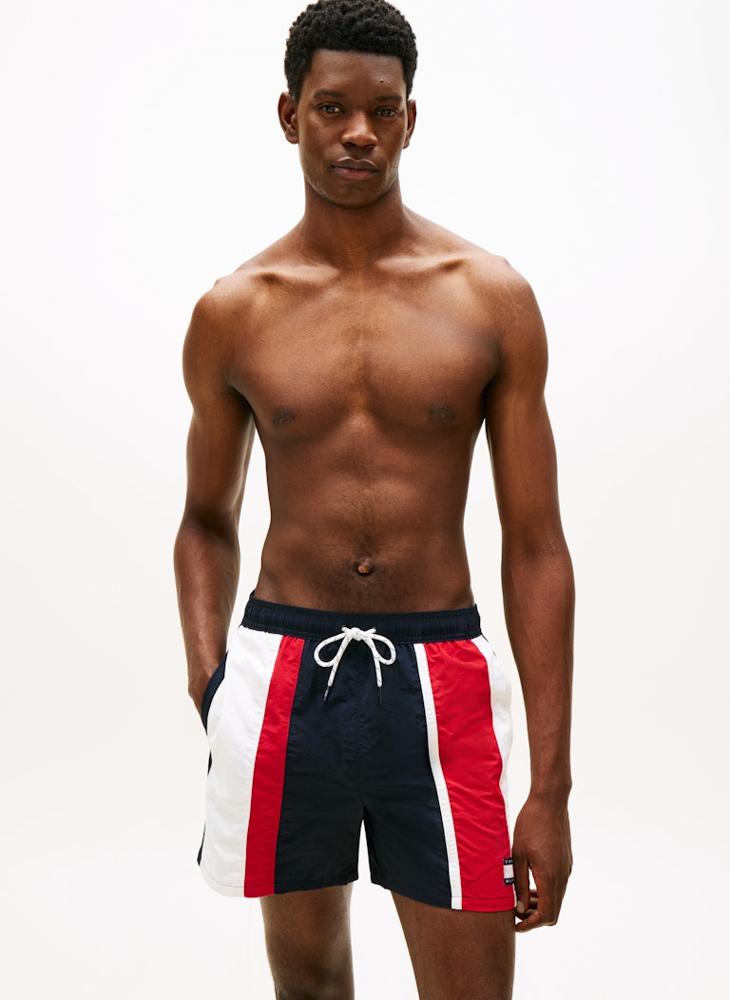 TOMMY HILFIGER Heritage Colour-Blocked Mid Length Swim Shorts - Image 1