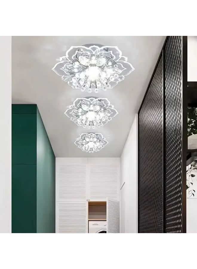 Modern Multicolor 9W Small Flower LED Ceiling Light Geometric Crystal Accent Bright Decoration - Image 4