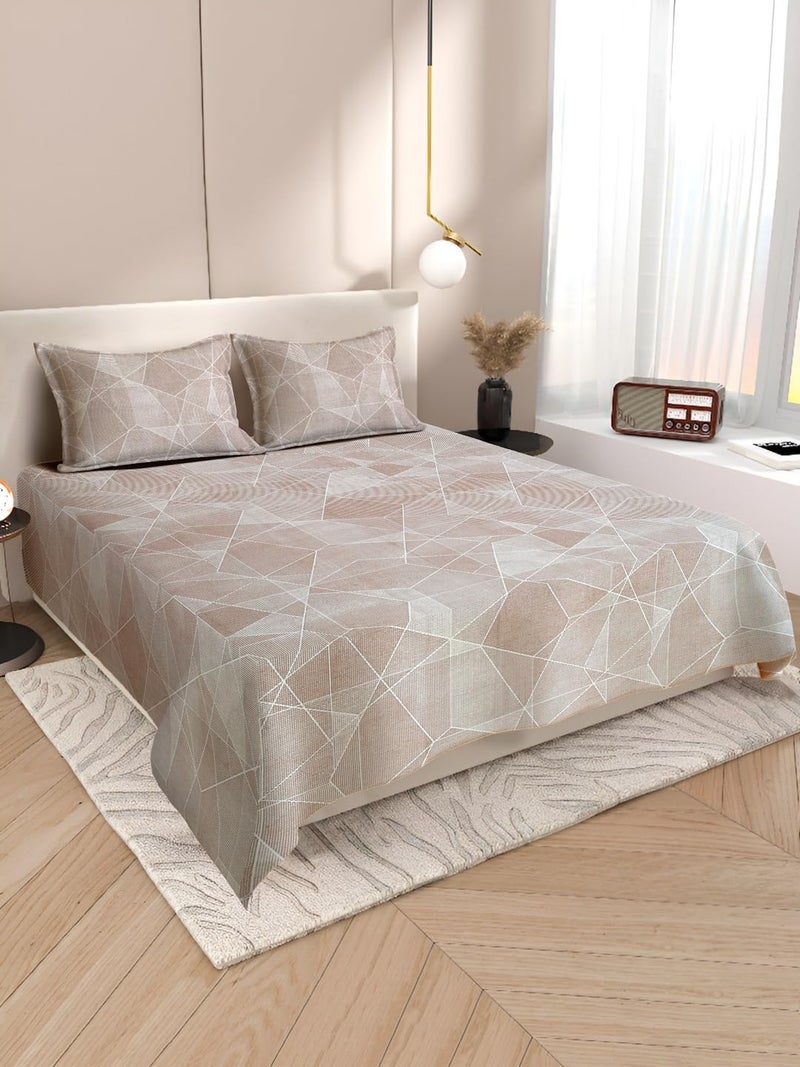 Ambra Linens 160TC Premium Bed Sheet Set, Bed Sheet Double Bed, 100% Cotton Bed Sheet, Soft & Smooth Flat Sheets, Bed Sheet for All-Season Use, 1 Bedsheet and 2 Pillowcases (Queen Size) - Image 2