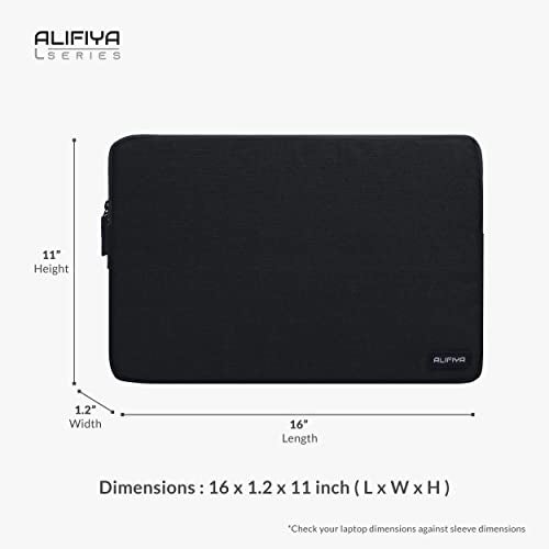 Alifiya Polyester MacBook Laptop Sleeve Bag 16 Inch (Black_L26) - Image 2