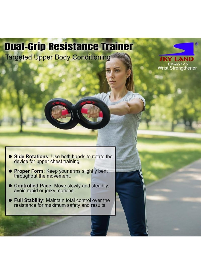 Sky Land Wrist Strengthener 15KG EM-9271-15 Rotating Resistance Forearm Trainer Grip Strength Tool Wrist Exerciser for Hand Arm Muscle Workout Home Gym Fitness Equipment - Image 2