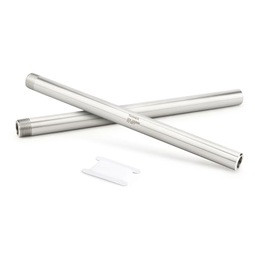 TAISHER 2PCS 304 Stainless Steel Pipe Fittings 12 NPT Male Threaded 10 Length Weld Nipple Cast Pipe - Image 1