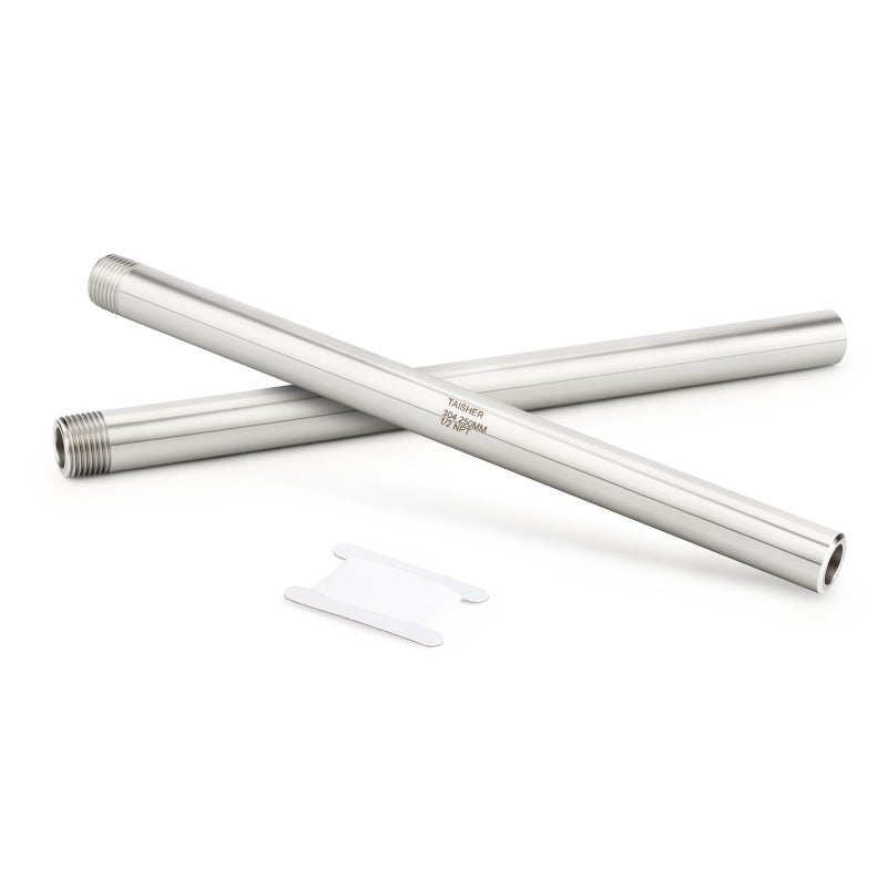 TAISHER 2PCS 304 Stainless Steel Pipe Fittings 12 NPT Male Threaded 10 Length Weld Nipple Cast Pipe - Image 2