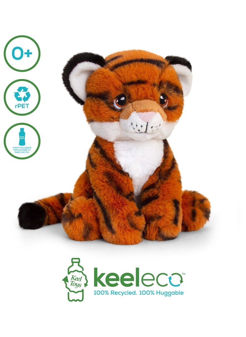 Keel Toys - Keeleco Tiger 18cm | Soft Toy | Plush Toy | Gift for Kids and Adults - Image 1
