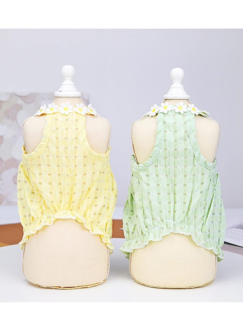 A.M Dog Dress Flower Pattern for Small Dogs Clothes Dogs Princess Dress Dog Outfits Pet Birthday Party Dresses Puppy Apparel Skirt for Small Dogs Cats Boy Girl Puppy Clothes - Image 3