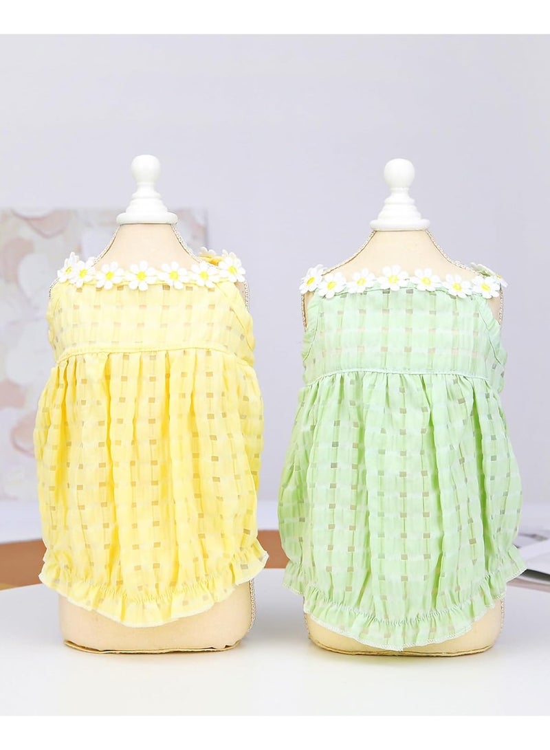 A.M Dog Dress Flower Pattern for Small Dogs Clothes Dogs Princess Dress Dog Outfits Pet Birthday Party Dresses Puppy Apparel Skirt for Small Dogs Cats Boy Girl Puppy Clothes - Image 2