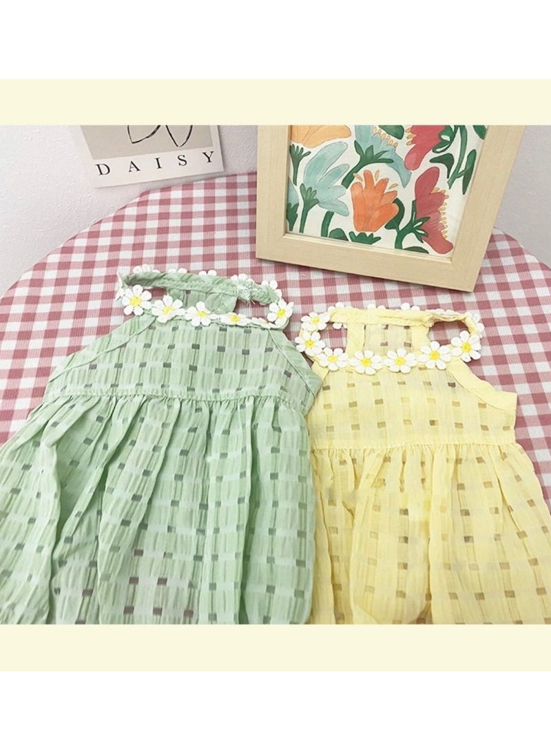 A.M Dog Dress Flower Pattern for Small Dogs Clothes Dogs Princess Dress Dog Outfits Pet Birthday Party Dresses Puppy Apparel Skirt for Small Dogs Cats Boy Girl Puppy Clothes - Image 5