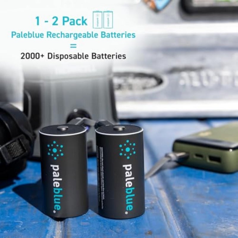 D Rechargeable Li-Ion Batteries with USB-C Cable; 1.5V, 11000mWh/7400mAh, Fast Charging Under 7 Hours, 1000+ Cycles, LED Charge Indicator, No External Charger Needed, 2pack - Image 4