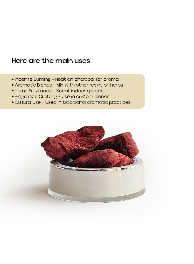 OGOC Dragon’s Blood Incense Resin Red Aromatic Resin Traditional Fragrant Tree Sap Resin for Charcoal Burner Bakhoor Burner Incense Blends and Home Fragrance Use - Image 3