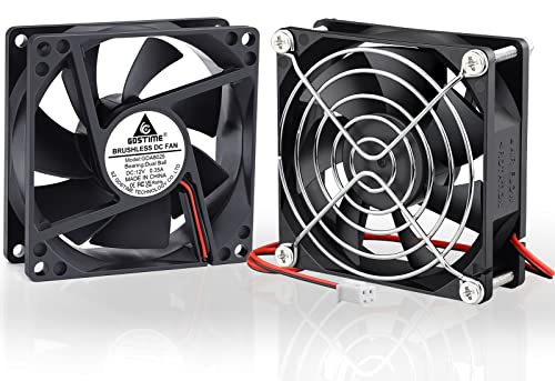 GDSTIME 2 Pack 80mm x 25mm Dual Ball Bearings High Speed 4500RPM 12V DC Brushless Cooling Fan 2Pin - Image 1