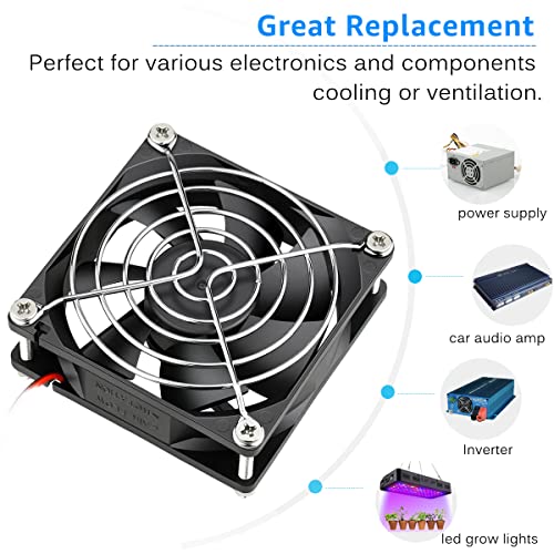 GDSTIME 2 Pack 80mm x 25mm Dual Ball Bearings High Speed 4500RPM 12V DC Brushless Cooling Fan 2Pin - Image 2