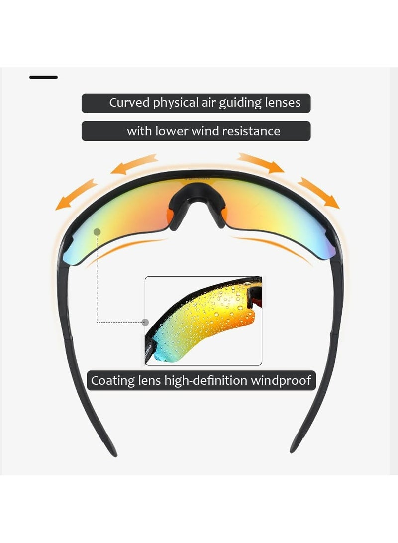 CMGTYYD Polarized Bike Sunglasses UV Protection, Cycling Sport Sunglasses for Men Women, 5 Interchangeable Lenses, Lightweight, Durable, Ideal for Outdoor Activities - Image 3