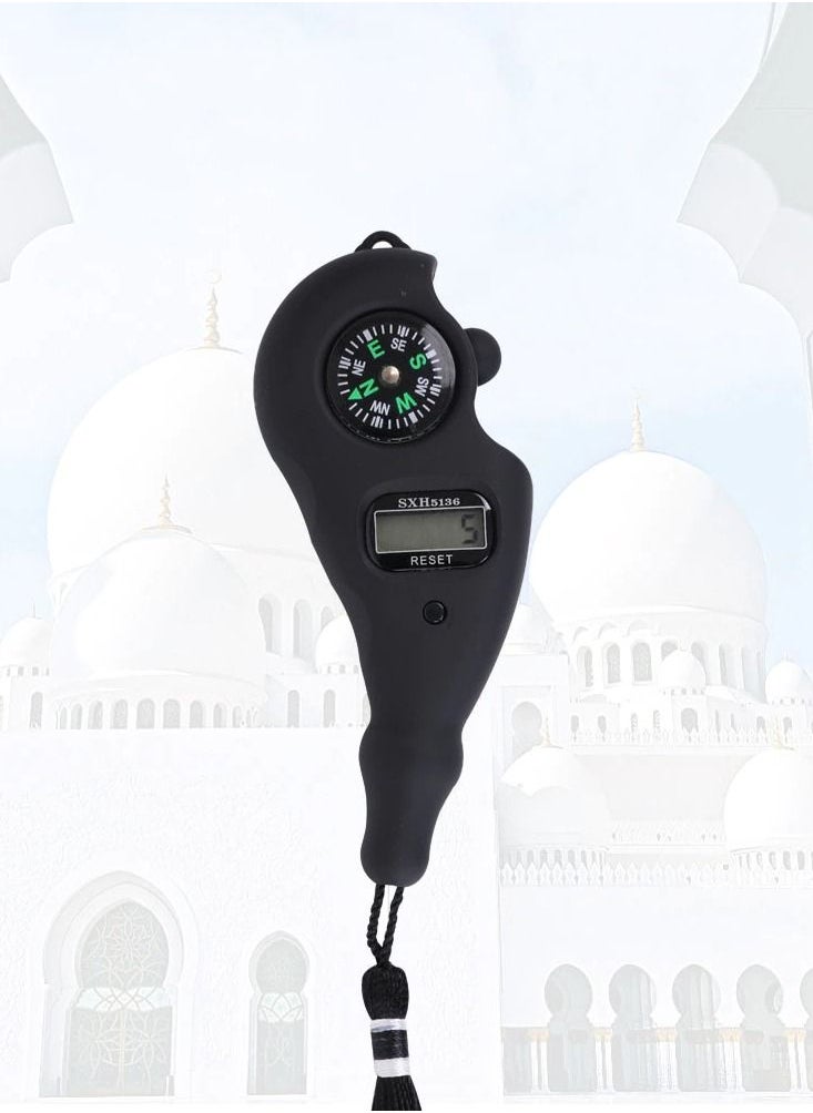 DubaiGallery - Portable Digital Finger Counter Tasbih Portable Rotating Prayer Beads with Digital Counter with Compass - Image 1