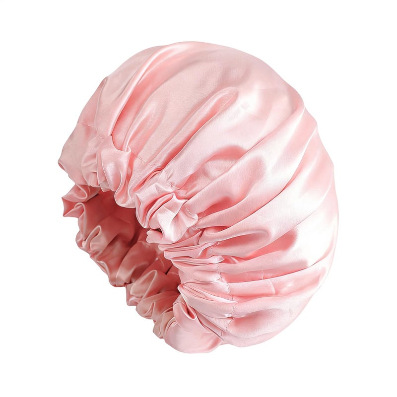 Gold Pink Reusable Waterproof Shower Cap for Women Long Hair Spa Bath - Image 2