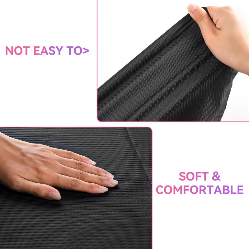 Makartt Disposable Nail Mats: 50Pcs Foldable Nail Paper Towels for Table Acrylic Practice Sheet 3 Ply Waterproof Nail Art Table Mats Clean Pads for Salon Manicure Tattoo Black - Image 5