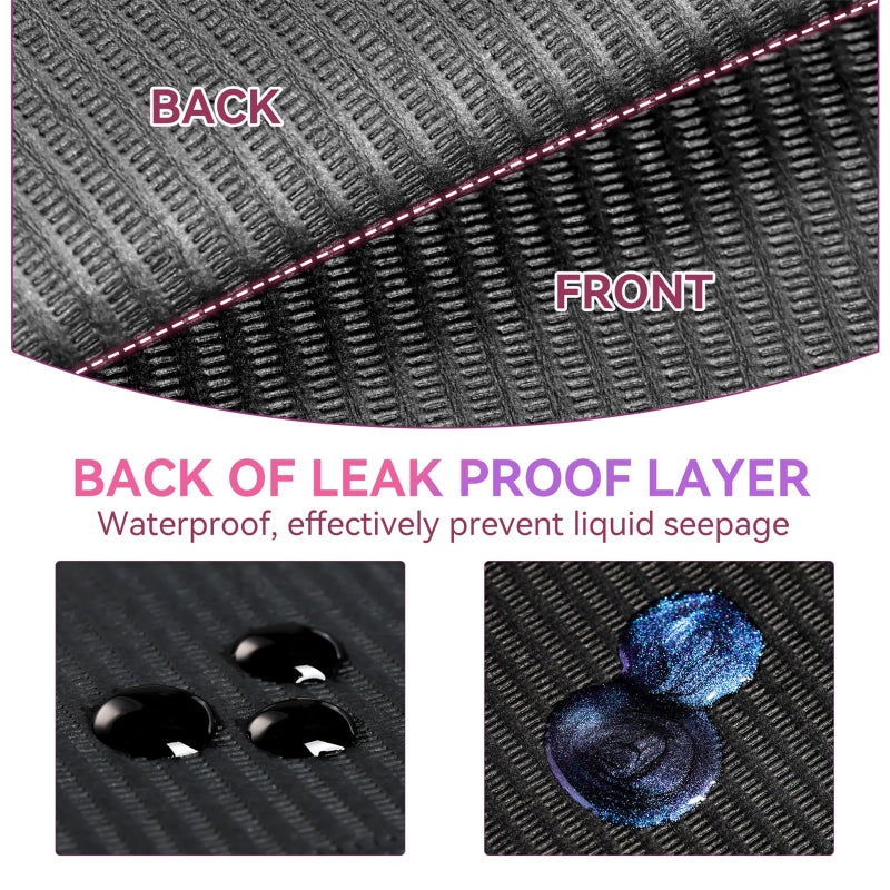 Makartt Disposable Nail Mats: 50Pcs Foldable Nail Paper Towels for Table Acrylic Practice Sheet 3 Ply Waterproof Nail Art Table Mats Clean Pads for Salon Manicure Tattoo Black - Image 3