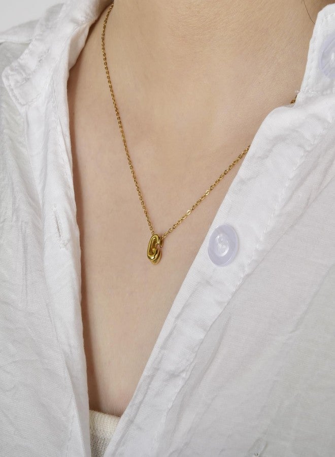 CANDYFANCY Bubble Initial G Necklaces for Women 18K Gold Plated Letter Necklace Dainty Alphabet Necklace Personalized balloon Initial Choker Necklaces for Teen Girls Trendy Jewelry Gifts - Image 2