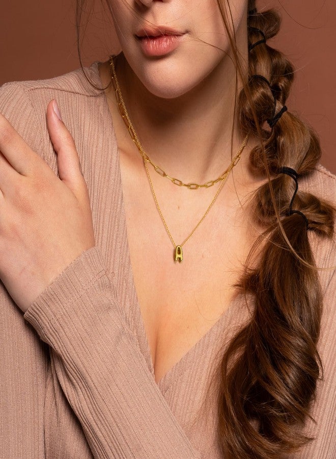 CANDYFANCY Bubble Initial G Necklaces for Women 18K Gold Plated Letter Necklace Dainty Alphabet Necklace Personalized balloon Initial Choker Necklaces for Teen Girls Trendy Jewelry Gifts - Image 3