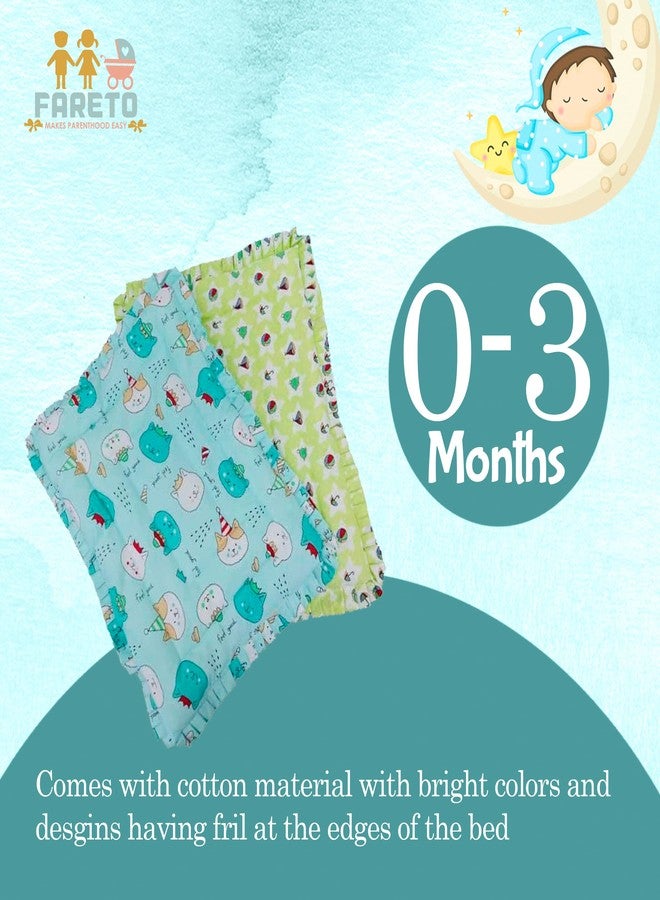 Fareto Baby | 100% Cotton | Super Soft | Hand Carry Bed | Gadi (Pack of 2)(0-3 Months)(L-60CM, B-45CM)(Colors May Vary) - Image 3