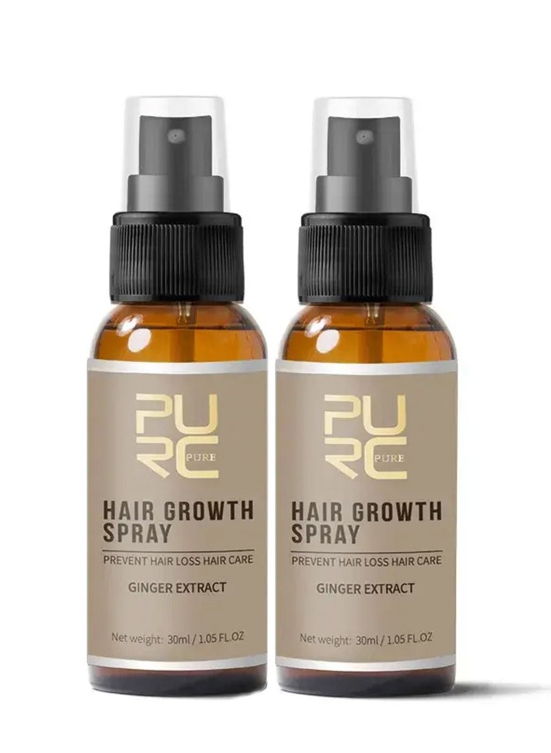 PURC Ginger Hair Growth Spray 30ml Hair Loss Treatment 2Pcs - Image 1