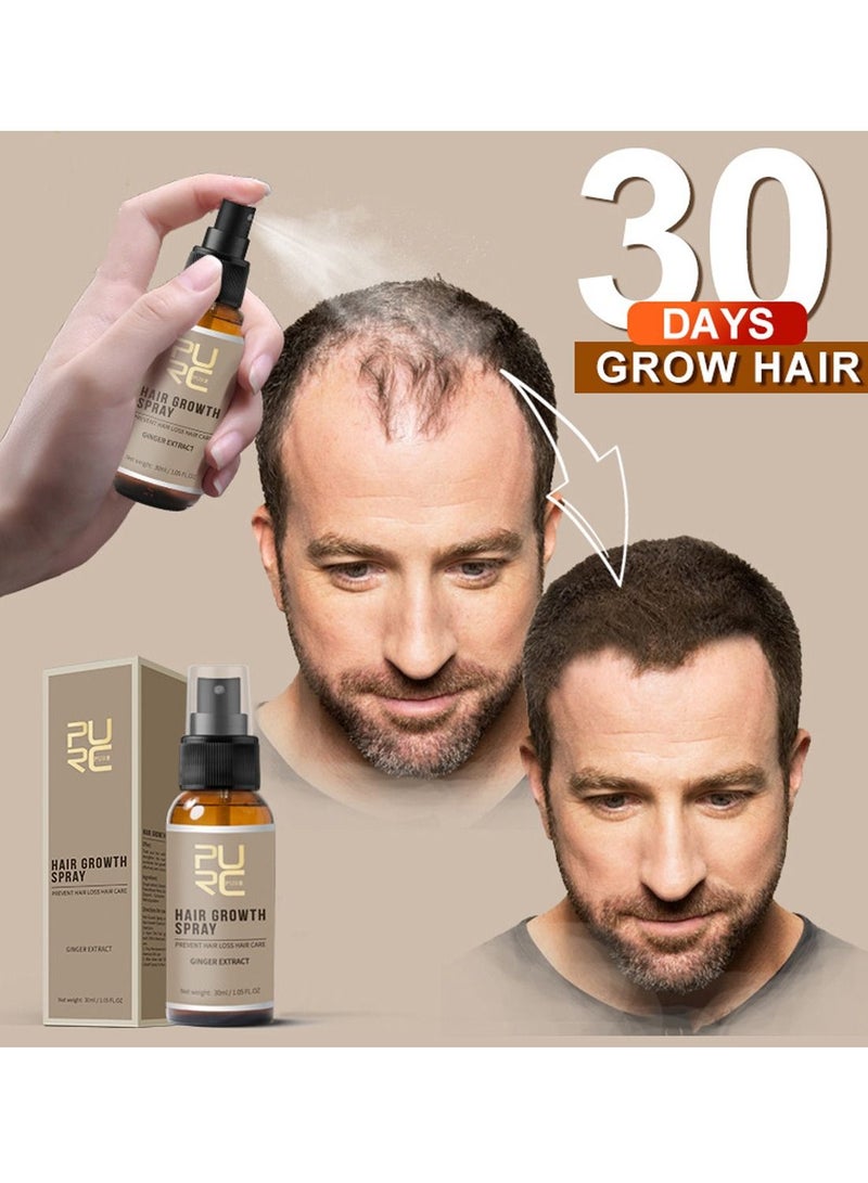 PURC Ginger Hair Growth Spray 30ml Hair Loss Treatment 2Pcs - Image 2