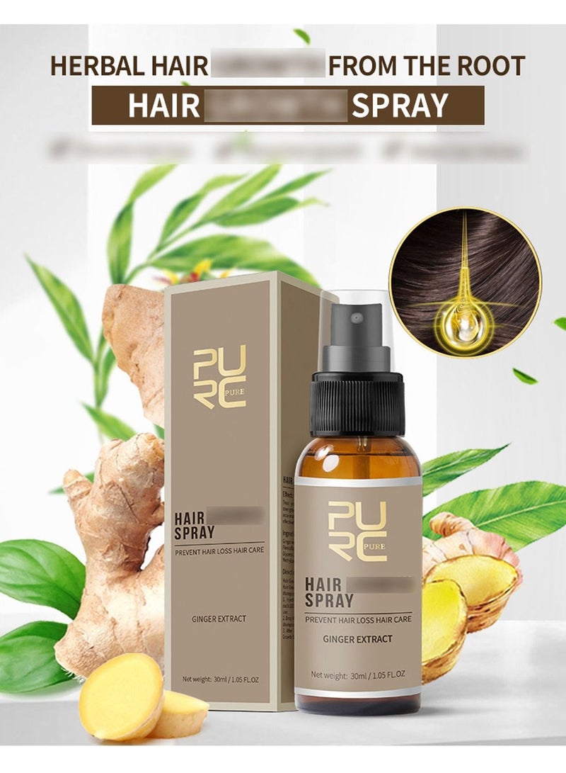 PURC Ginger Hair Growth Spray 30ml Hair Loss Treatment 2Pcs - Image 3