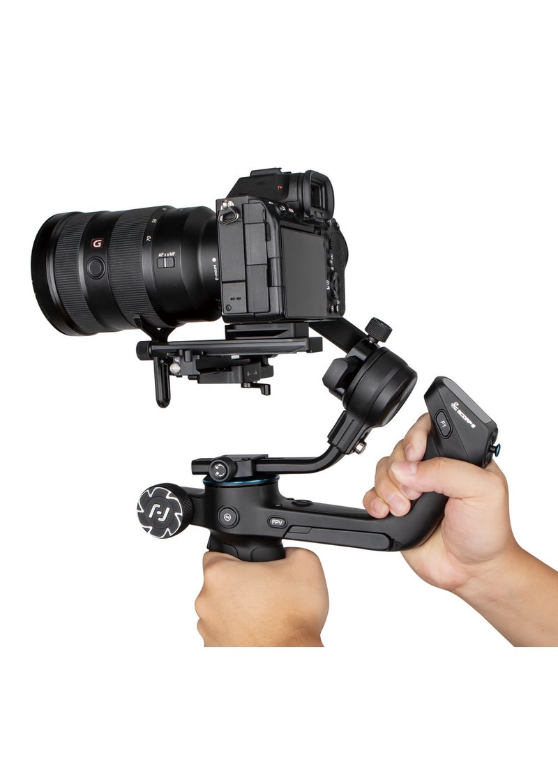 فيو تيك - SCORP-2 Kit Camera Stabilizer, Integrated AI Tracker, 3-Axis Gimbal for Mirrorless Sony/Canon/Nikon/Fujifilm and DSLR Cameras, Upgrade Joystick and Touch Screen, 5.51 lbs Load Capacity - Image 1