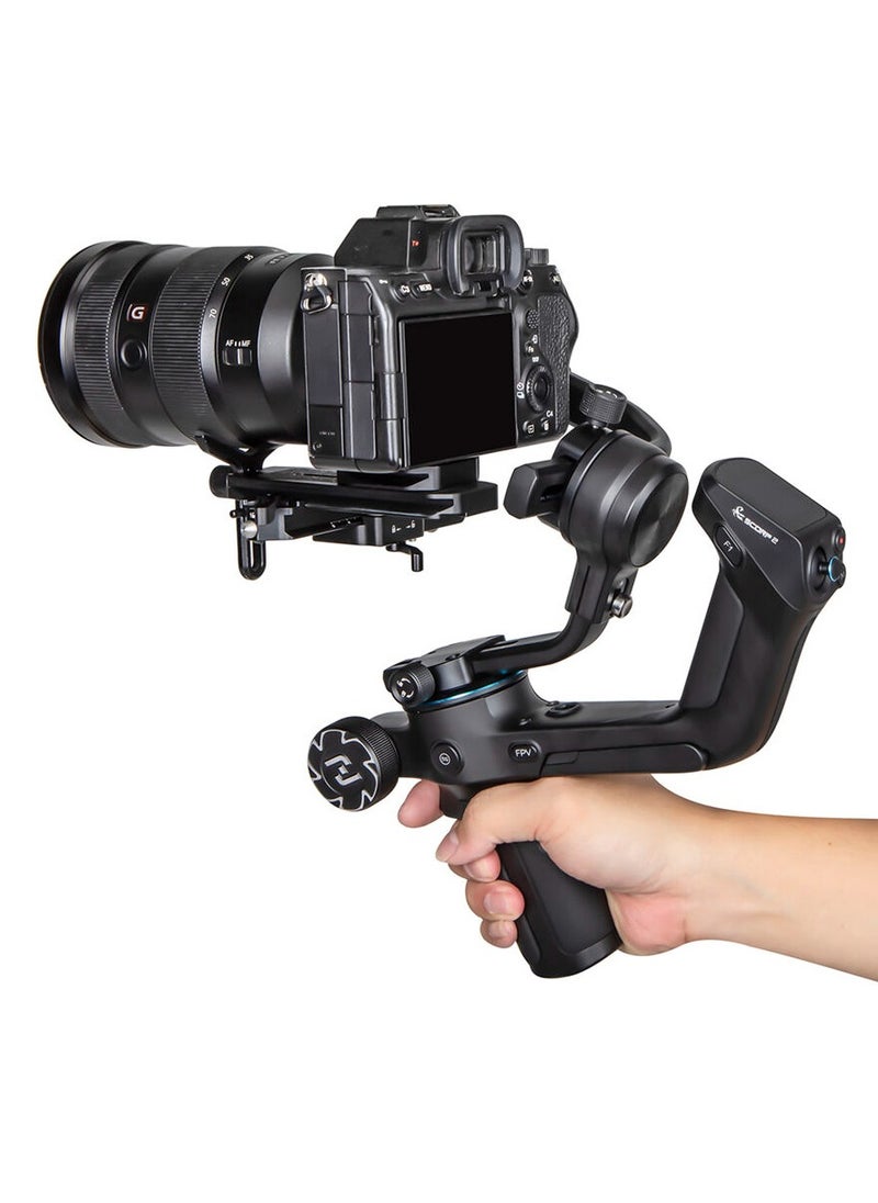 فيو تيك - SCORP-2 Kit Camera Stabilizer, Integrated AI Tracker, 3-Axis Gimbal for Mirrorless Sony/Canon/Nikon/Fujifilm and DSLR Cameras, Upgrade Joystick and Touch Screen, 5.51 lbs Load Capacity - Image 1