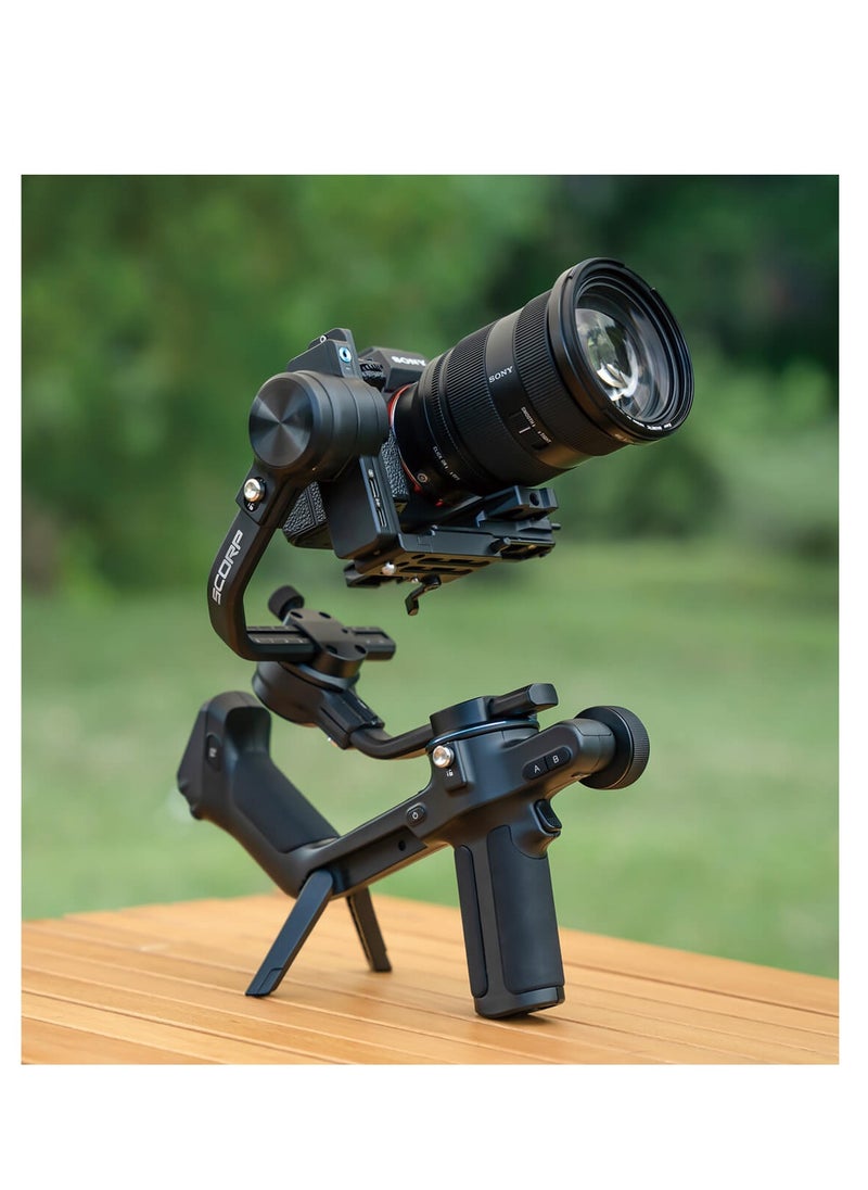 فيو تيك - SCORP-2 Kit Camera Stabilizer, Integrated AI Tracker, 3-Axis Gimbal for Mirrorless Sony/Canon/Nikon/Fujifilm and DSLR Cameras, Upgrade Joystick and Touch Screen, 5.51 lbs Load Capacity - Image 1