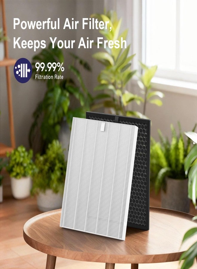 FMDZFL Filter Q - 1712-0123-00 Replacement filter for Winix 5510 and 5520 Air Purifier, 5510 Replacement Combo Pack Includes: 2 HEPA & 2 Carbon Filter - Image 2