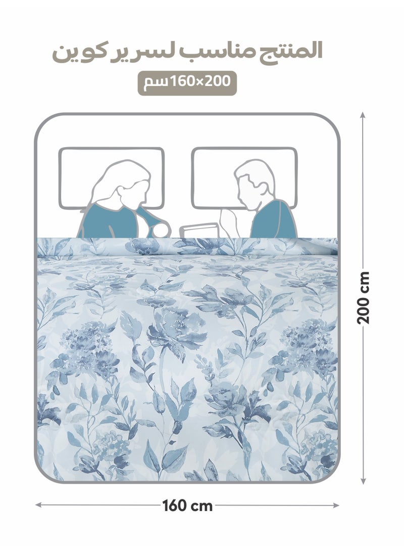 Doona Printed 4-Pcs Queen Comforter Bedding Set Fits 160x200cm -Includes Comforter, Fitted Sheet, Pillow Shams & Pillowcases – Soft Microfiber Fabric with Soft 350 GSm Filling - Image 3