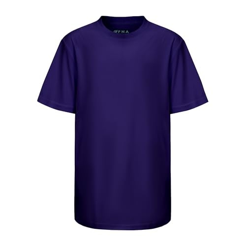 Opna Youth Boys Dri Fit Athletic T Shirts for Boys & Girls Sports Undershirt – Youth & Teen Sizes Purple-L - Image 2