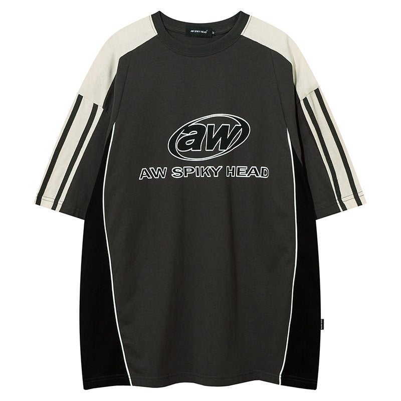 Yprs Men'S High Street Letter Printed Short-Sleeved T-Shirts For Men And Women Ins Summer Trbottomy Loose Bottoming Shirts - Image 1