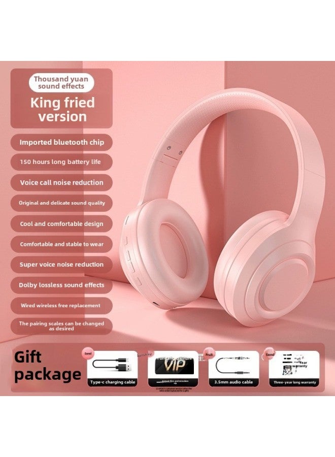 Headset Bluetooth Headset Sony Game Sports Esports Wireless Noise Reduction For Long Endurance-Color:Face Powder [advanced Edition] 80h Long Battery Life Standby⭐9.0 Baohua B&w Surround Lossless Sound⭐Game Music Dual Mode⭐Bluetooth Wired Dual Mode  - Image 4