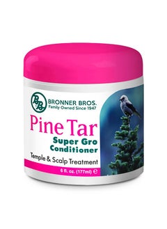 Bb Pine Tar Super Gro Conditioning Temple & Scalp Treatment For Dandruff - Soothes Dry, Itchy Scalp, Moisturizer & Deep Conditioner - With Pine Tar, Salicylic Acid & Lanolin - 6 Oz