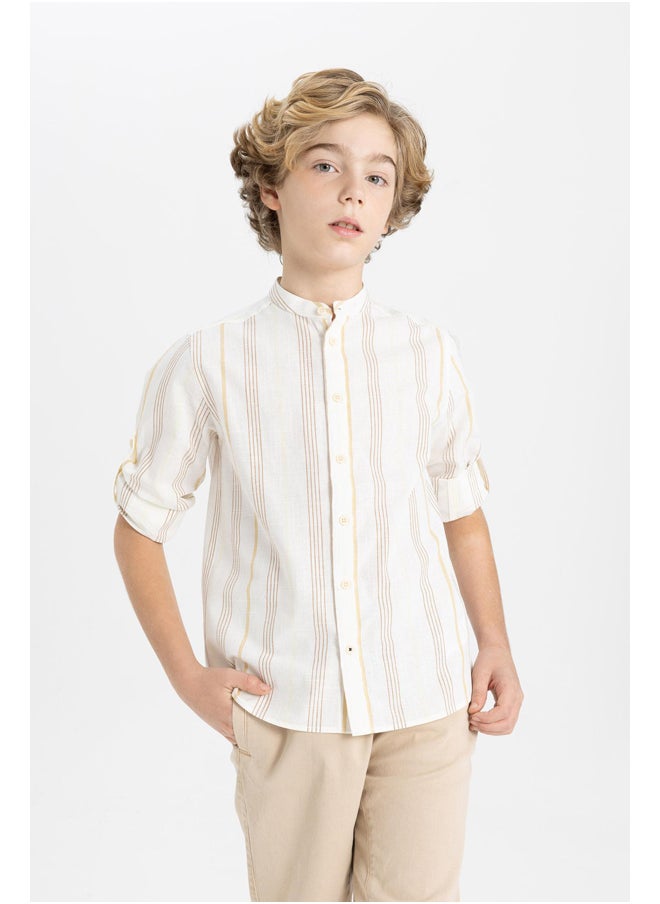 Boy Regular Fit Stand- Up Collar Woven Long Sleeve Shirt - pzsku/ZBFD9D4DD77557E009A53Z/45/_/1735653410/79b0e53b-092a-4b08-93eb-648112ba7c59