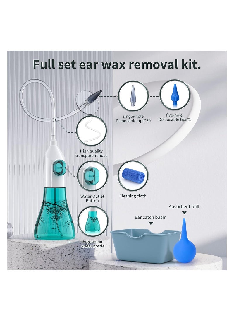 Ear Wax Removal Manual Ear Irrigation Flushing System Safe and Effective Ear Cleaner Ear Cleaning Kit for Adults Kids Ear Wax Removal kit Includes Basin Towel & 31 Tips - pzsku/ZBFD9ED5D12EA3FA9F0B9Z/45/_/1723107510/25ac63ab-48ac-4044-b1db-0c0921230d5c