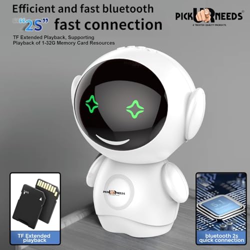Pick Ur Needs Rechargeable Bluetooth Speaker with 1200mAh Battery – Portable Wireless Audio, FM Radio, USB/TF Card Support, TWS Pairing (White) - Image 2
