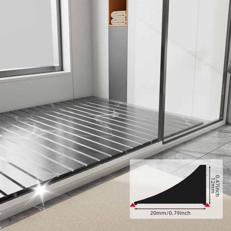 cuysfead 78 inch Shower Threshold Water Dam Barrier Water Stopper, Glass Shower Door Bottom Seal Strip, Silicone Rubber Kitchen Sink Splash Guard for Countertop, Bathtub, Bathroomï¼ˆWhiteï¼‰ - Image 2
