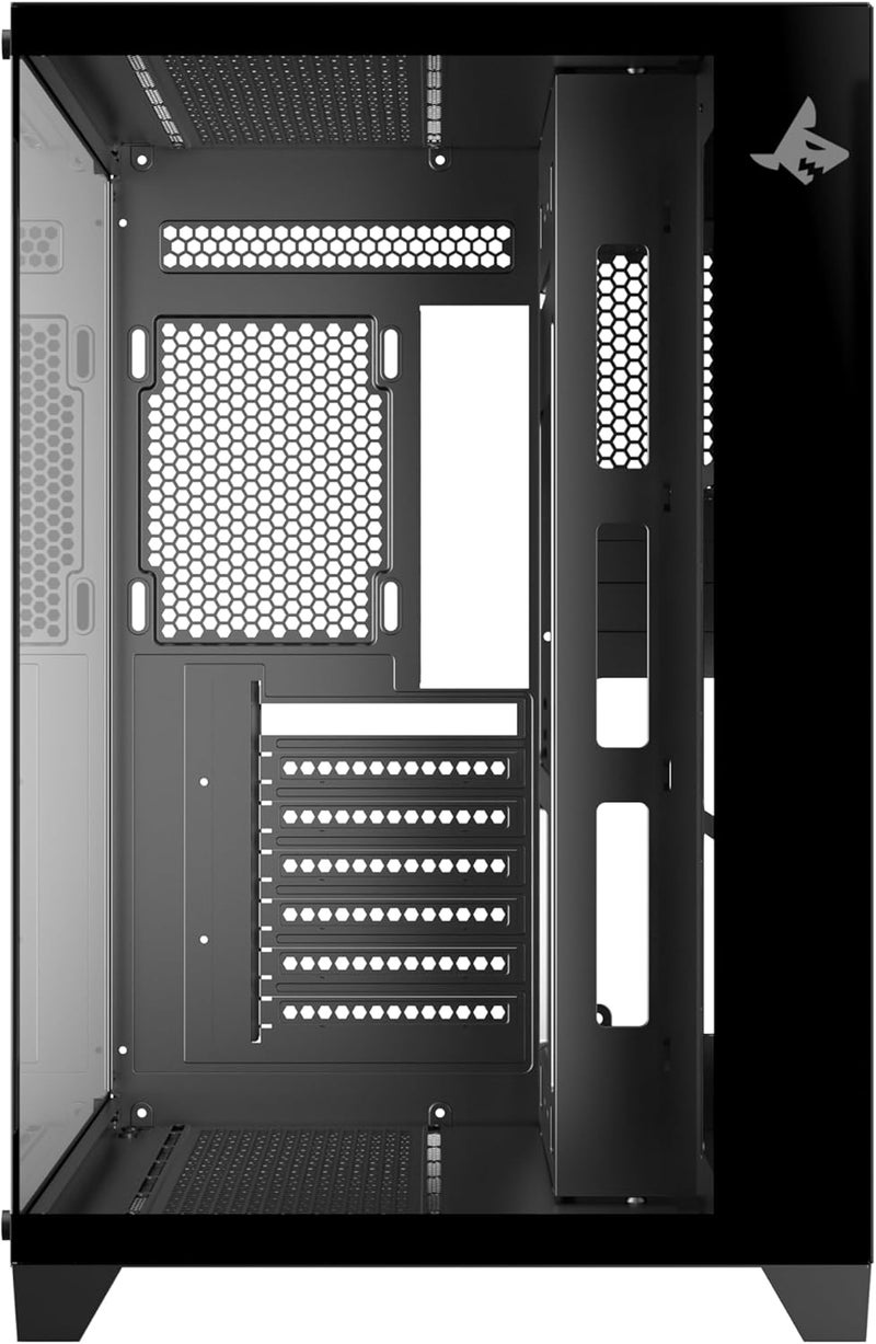 SHARX Chemical free CASE PROFIN ATX Min-Tower Gaming PC Case (XI700B), With 7X 120mm Pre-Installed ARGB Fans, and Controller, Tempered Glass, I/O Ports Type C*1 Dongle / USB3.0 * 1 / USB2.0 * 2,Black. Wear resistant - Image 3