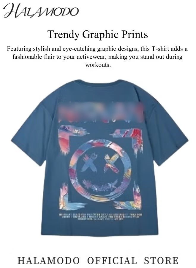 HALAMODO Unisex T-shirt Cotton Crew Neck Shirt Moisture Wicking Tee Athletic Running Gym Workout Tee Tops Short Sleeve Dry Fit Active Crew Neck T Shirt - Image 3