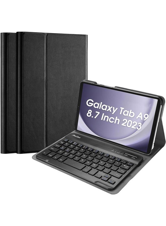 Procases For Galaxy Tab A9 2023 Keyboard Case Sm X110 Protective Cover Case With Detachable Wireless Keyboard For Galaxy Tab A9 2023 –Black - Image 1