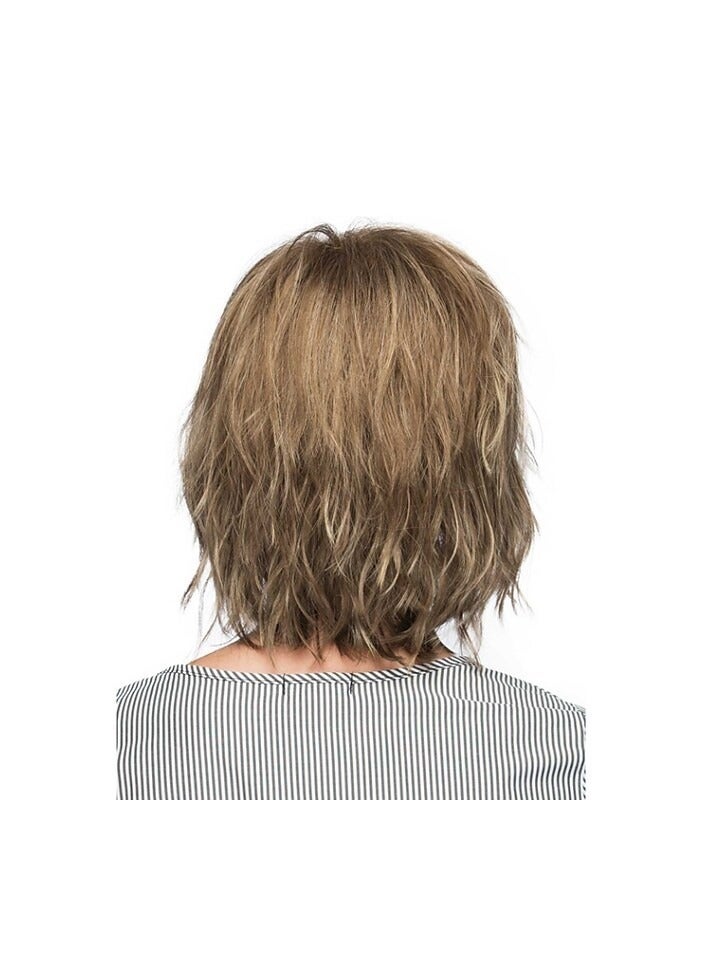 Estelle Fiber Heat Resistant loose wave bobo Wig With Bangs for Women Natural Looking Full Wigs for Daily Party Cosplay ,Curl , Short  BROWN - Image 3